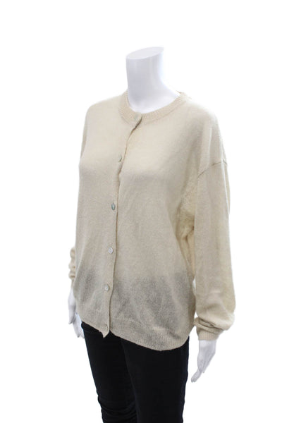 Zara Womens Long Sleeves Button Down Cardigan Sweater Beige Size Medium