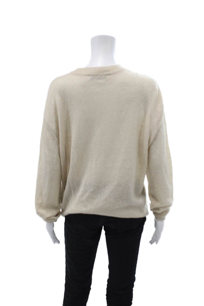 Zara Womens Long Sleeves Button Down Cardigan Sweater Beige Size Medium