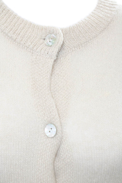 Zara Womens Long Sleeves Button Down Cardigan Sweater Beige Size Medium