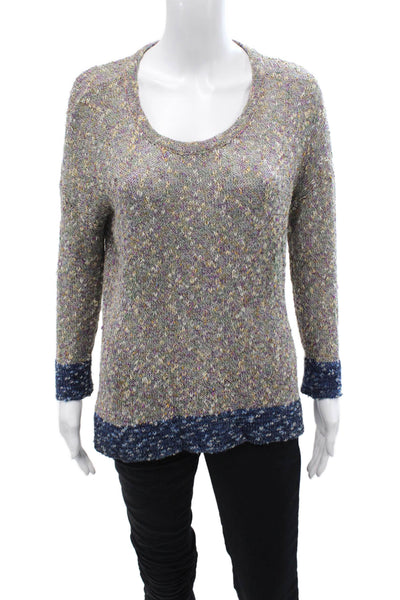 Rag & Bone Womens Woven Crew Neck Sweater Multi Colored Size Small