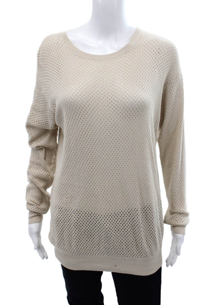 Theory Womens Dreamerly C Rising Sweater Beige Cotton Size Small