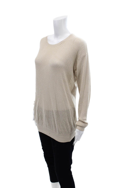 Theory Womens Dreamerly C Rising Sweater Beige Cotton Size Small