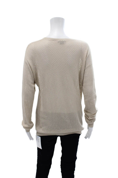 Theory Womens Dreamerly C Rising Sweater Beige Cotton Size Small