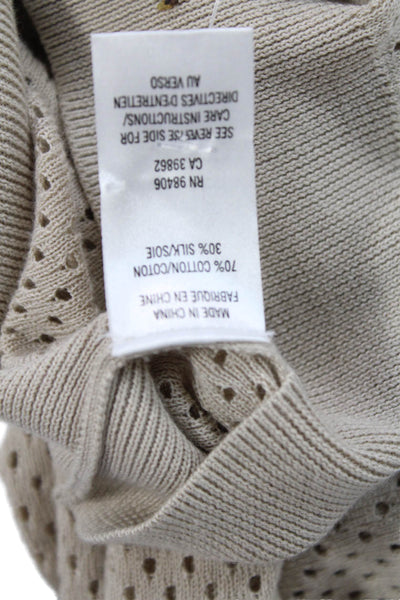 Theory Womens Dreamerly C Rising Sweater Beige Cotton Size Small