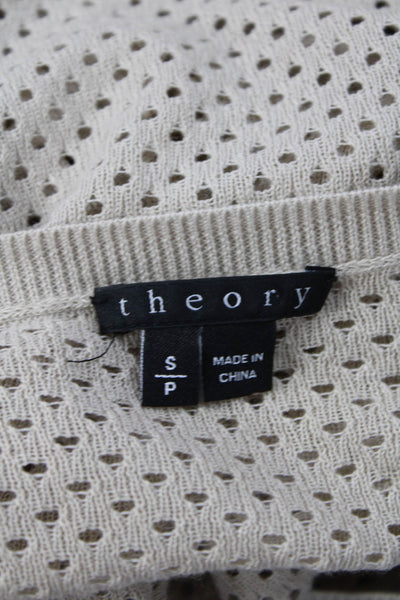 Theory Womens Dreamerly C Rising Sweater Beige Cotton Size Small