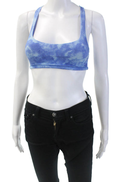Lululemon Womens Tie Dye Print Strappy Back Sports Bra Blue Size 2
