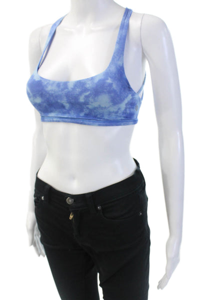 Lululemon Womens Tie Dye Print Strappy Back Sports Bra Blue Size 2