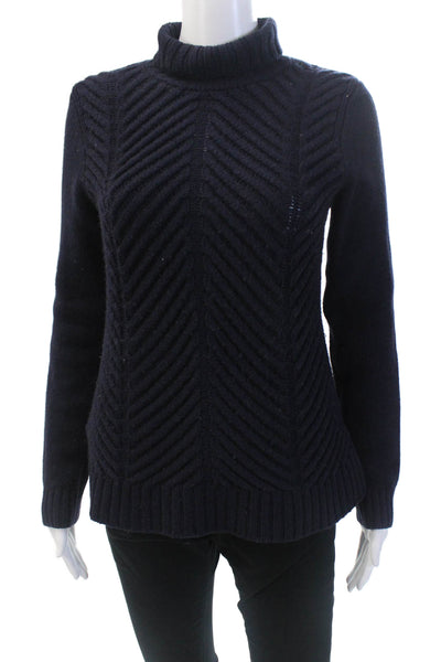 Vince Womens Long Sleeves Turtleneck Sweater Navy Blue Size Extra Small