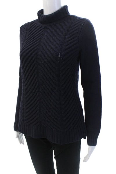 Vince Womens Long Sleeves Turtleneck Sweater Navy Blue Size Extra Small