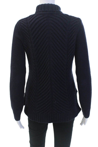 Vince Womens Long Sleeves Turtleneck Sweater Navy Blue Size Extra Small