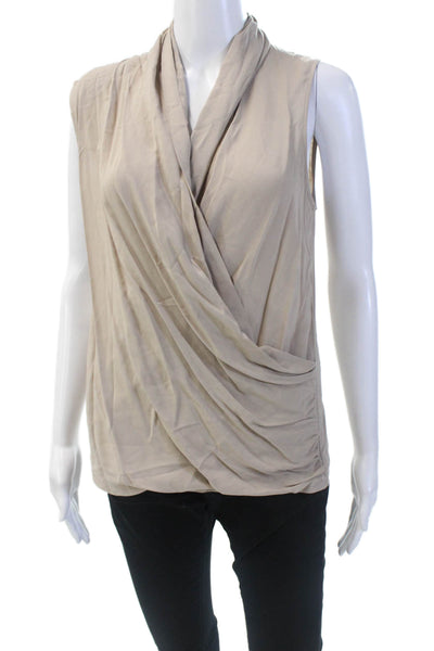 Theory Womens Sleeveless V-neck Lined Tank Top Nude Size S