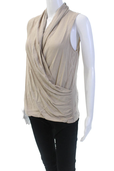 Theory Womens Sleeveless V-neck Lined Tank Top Nude Size S
