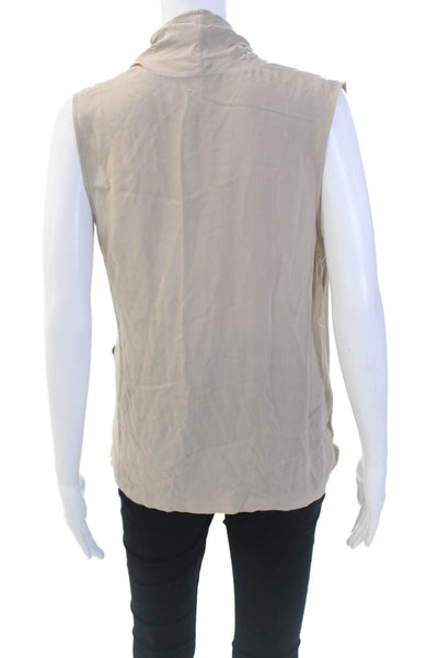 Theory Womens Sleeveless V-neck Lined Tank Top Nude Size S