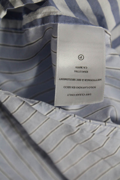 Rails Womens Cotton Blend Striped Button Up Blouse Top Blue Size XS