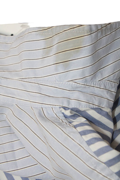 Rails Womens Cotton Blend Striped Button Up Blouse Top Blue Size XS