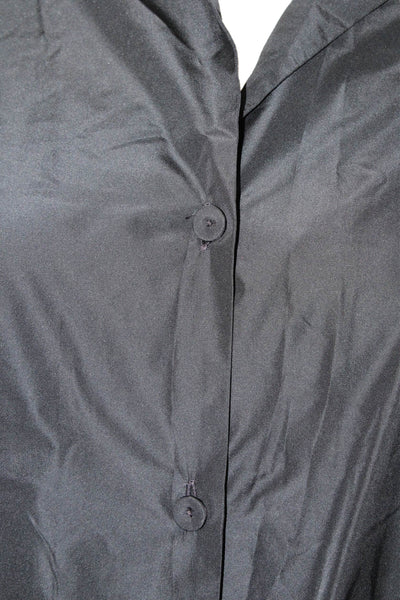 Odeeh Womens Notch Collar Button Up Blouse Top Navy Size 36
