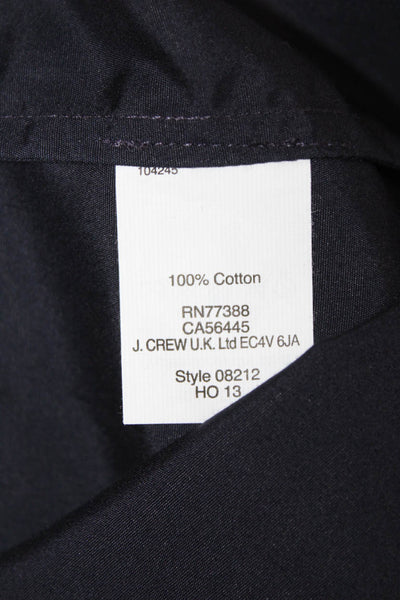 J Crew Womens Cotton Rhinestone Detail Buttoned Sleeveless Blouse Black Size 4