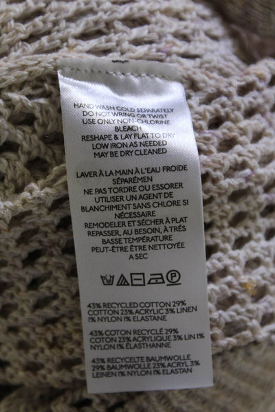 Pilcro and the Letterpress Anthropologie Womens Open Knit Cardigan Top Beige SzL