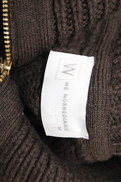 We Norwegians Womens Wool Half Zip Sleeveless Sweater Vest Top Brown Size M