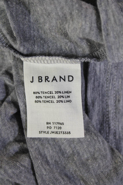 J Brand Womens Cotton V-neck Short Sleeve Casual Tops Gray Size S