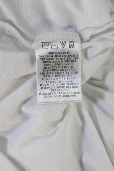 ALC Womens Cotton Short Sleeve Round Neck Casual Top White Size XS