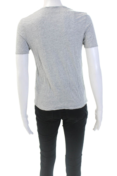 Zadig & Voltaire Womens Cotton Short Sleeve V-neck Top Gray Size XS
