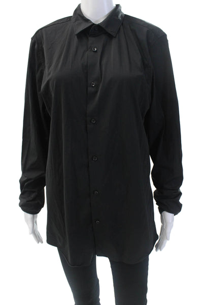 Zara Women's Long Sleeves Button Down Dress Shirt Black Size M