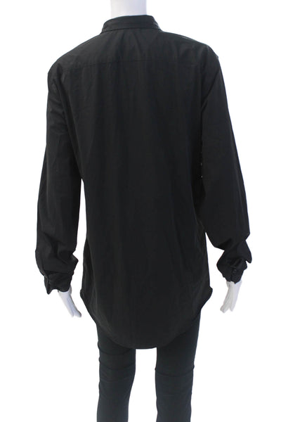 Zara Women's Long Sleeves Button Down Dress Shirt Black Size M