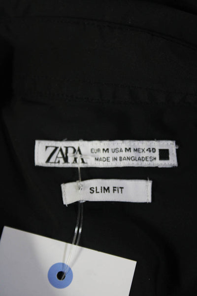 Zara Women's Long Sleeves Button Down Dress Shirt Black Size M