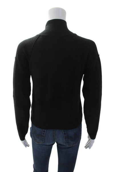 MNG Womens Half Zipper Long Sleeves Turtleneck Sweater Black Size Small