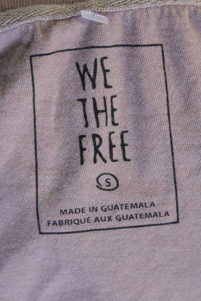 We The Free Womens Cotton Raw Hem Detail Cropped Top Brown Size S