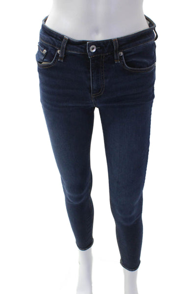 Rag & Bone Womens Cotton Mid Rise Five Pocket Skinny Jeans Blue Size 27
