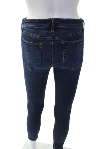 Rag & Bone Womens Cotton Mid Rise Five Pocket Skinny Jeans Blue Size 27