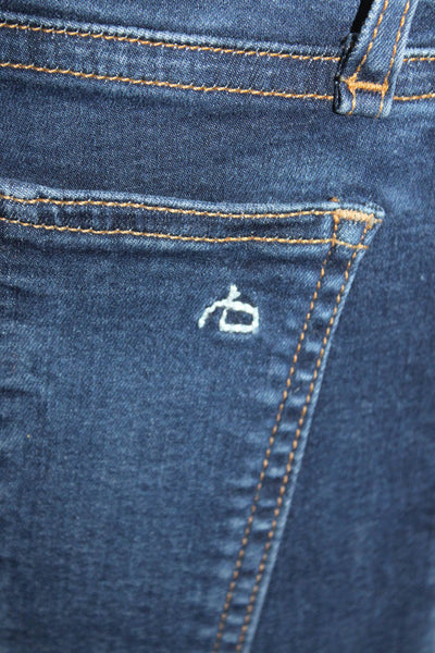 Rag & Bone Womens Cotton Mid Rise Five Pocket Skinny Jeans Blue Size 27