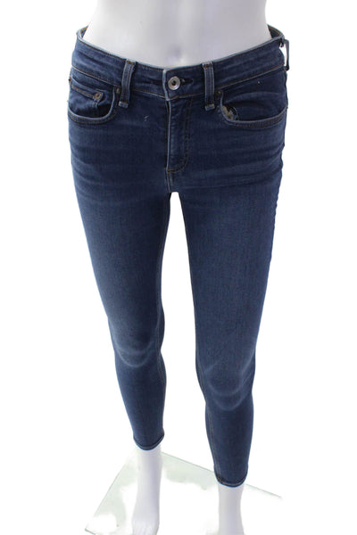 Rag & Bone Jean Womens Cotton Pocketed Mid Rise Skinny Jeans Blue Size 26