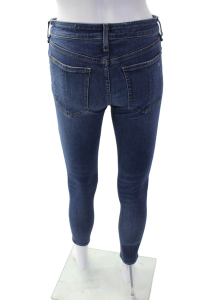 Rag & Bone Jean Womens Cotton Pocketed Mid Rise Skinny Jeans Blue Size 26