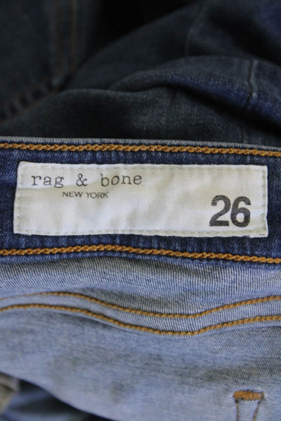 Rag & Bone Jean Womens Cotton Pocketed Mid Rise Skinny Jeans Blue Size 26
