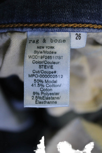 Rag & Bone Jean Womens Cotton Pocketed Mid Rise Skinny Jeans Blue Size 26