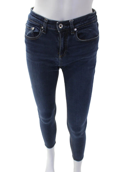 Rag & Bone Womens Cotton Mid Rise Pocketed Casual Skinny Jeans Blue Size 26