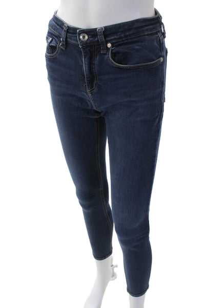 Rag & Bone Womens Cotton Mid Rise Pocketed Casual Skinny Jeans Blue Size 26