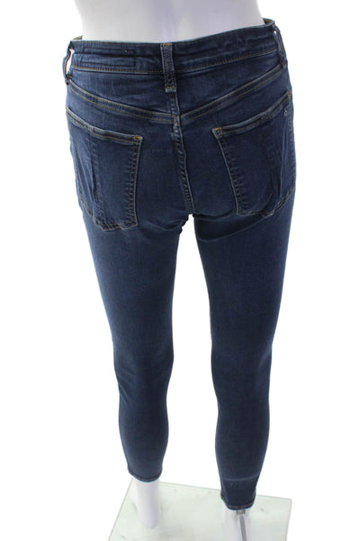 Rag & Bone Womens Cotton Mid Rise Pocketed Casual Skinny Jeans Blue Size 26