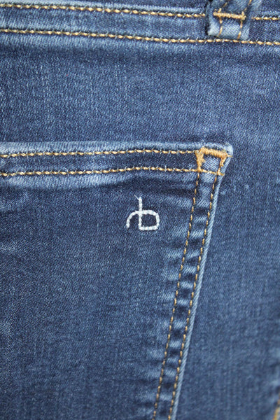 Rag & Bone Womens Cotton Mid Rise Pocketed Casual Skinny Jeans Blue Size 26
