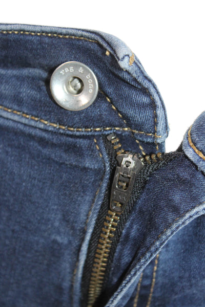 Rag & Bone Womens Cotton Mid Rise Pocketed Casual Skinny Jeans Blue Size 26