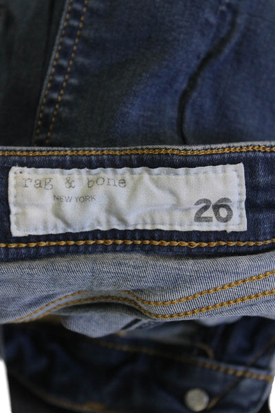 Rag & Bone Womens Cotton Mid Rise Pocketed Casual Skinny Jeans Blue Size 26
