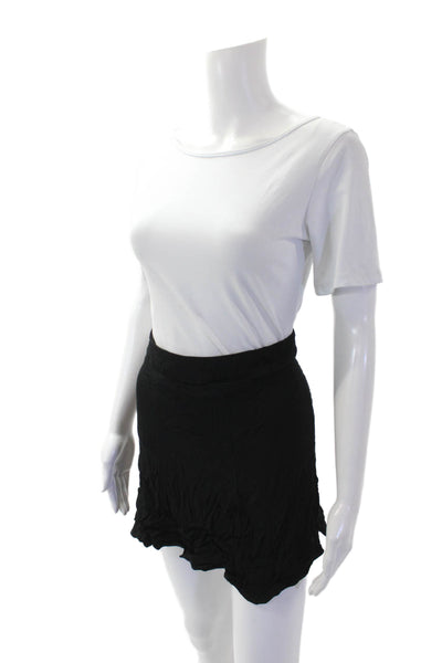 Reformation Womens Zippered Casual A-Line Mini Skirt Black Size 2