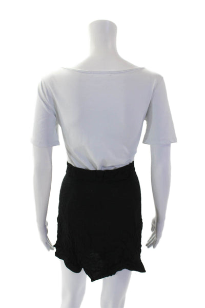 Reformation Womens Zippered Casual A-Line Mini Skirt Black Size 2
