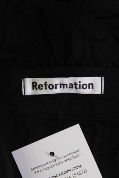 Reformation Womens Zippered Casual A-Line Mini Skirt Black Size 2