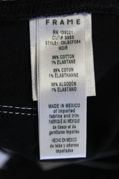 Frame Womens High Rise Bardot Crop Flare Leg Denim Jeans Black Size 26