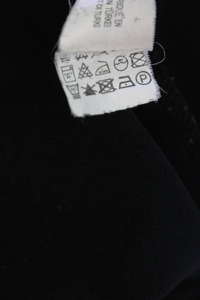 Zara Womens Tie Back Crew Neck Ruffle Detail Mini Dress Black Size M