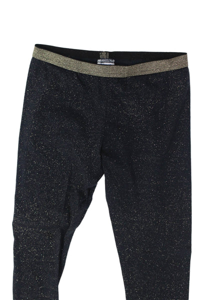 Mayoral Childrens Girls Pull On Leggings Black Gold Cotton Size 14